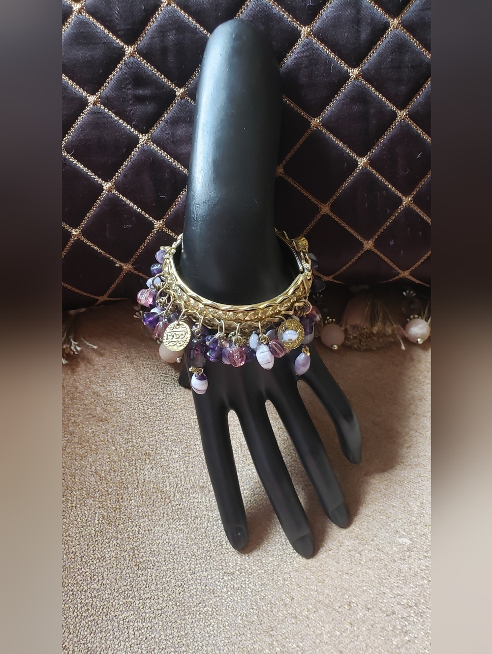 Vintage Purple Mughal Hinge Bracelet